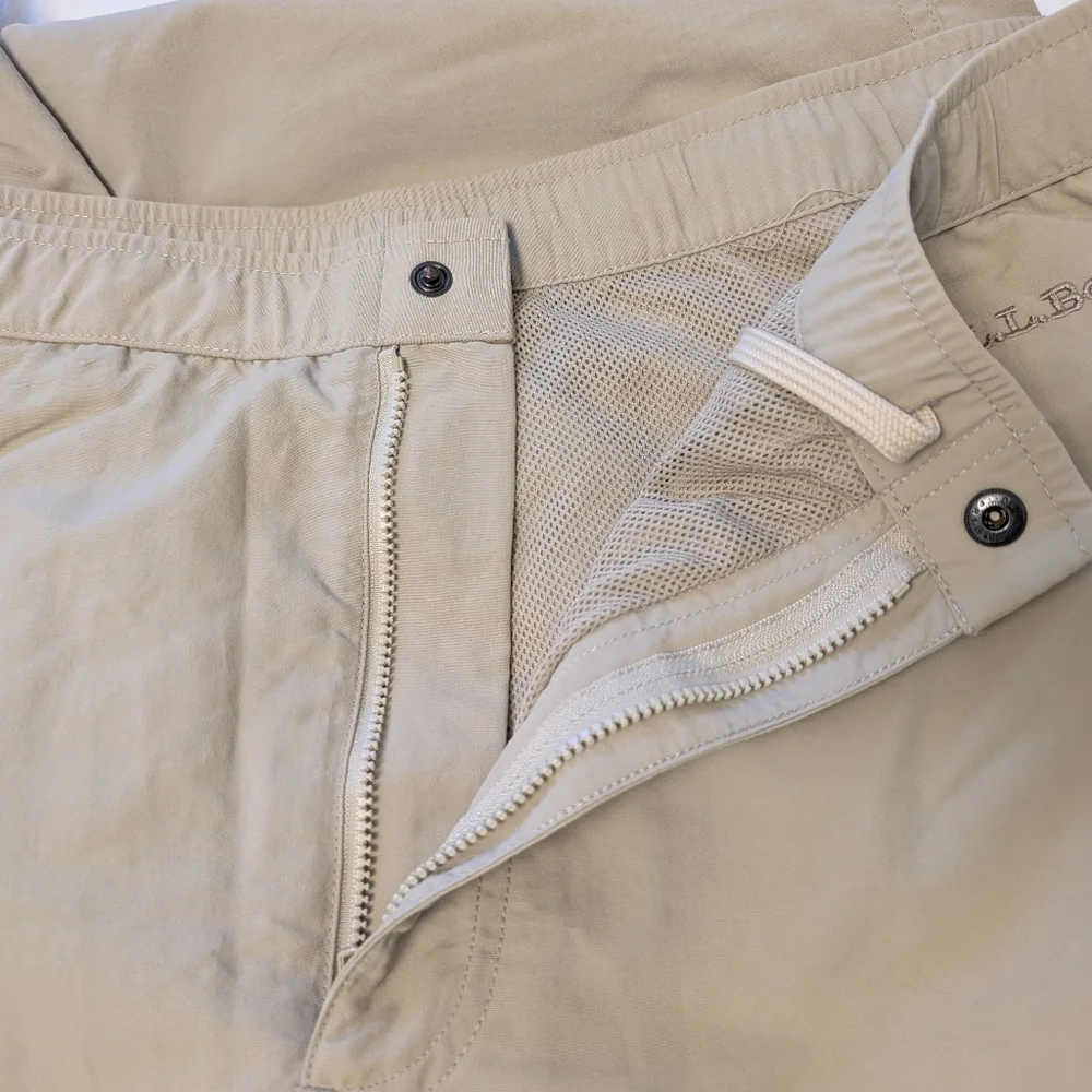LLBEAN Tropicalwear Pants Nylon Lined UPF Stone Tan Tall Large New